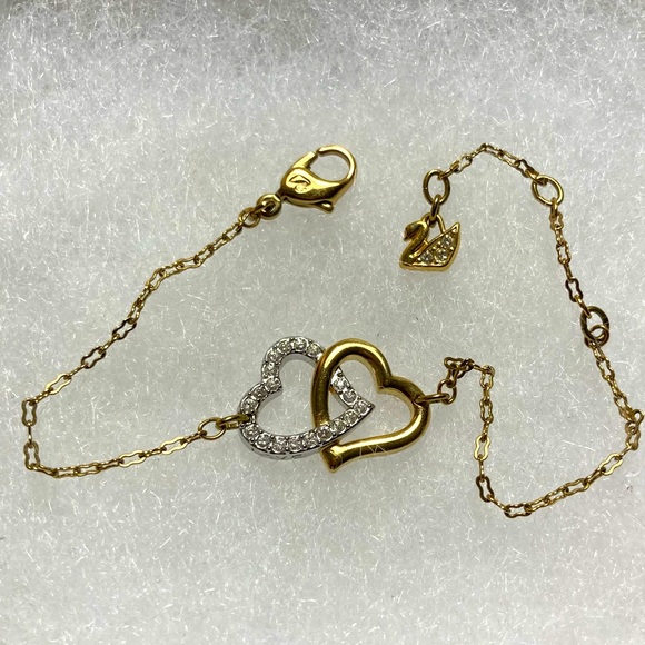 Swarovski Two Hearts Bracelet - Picture 1 of 1